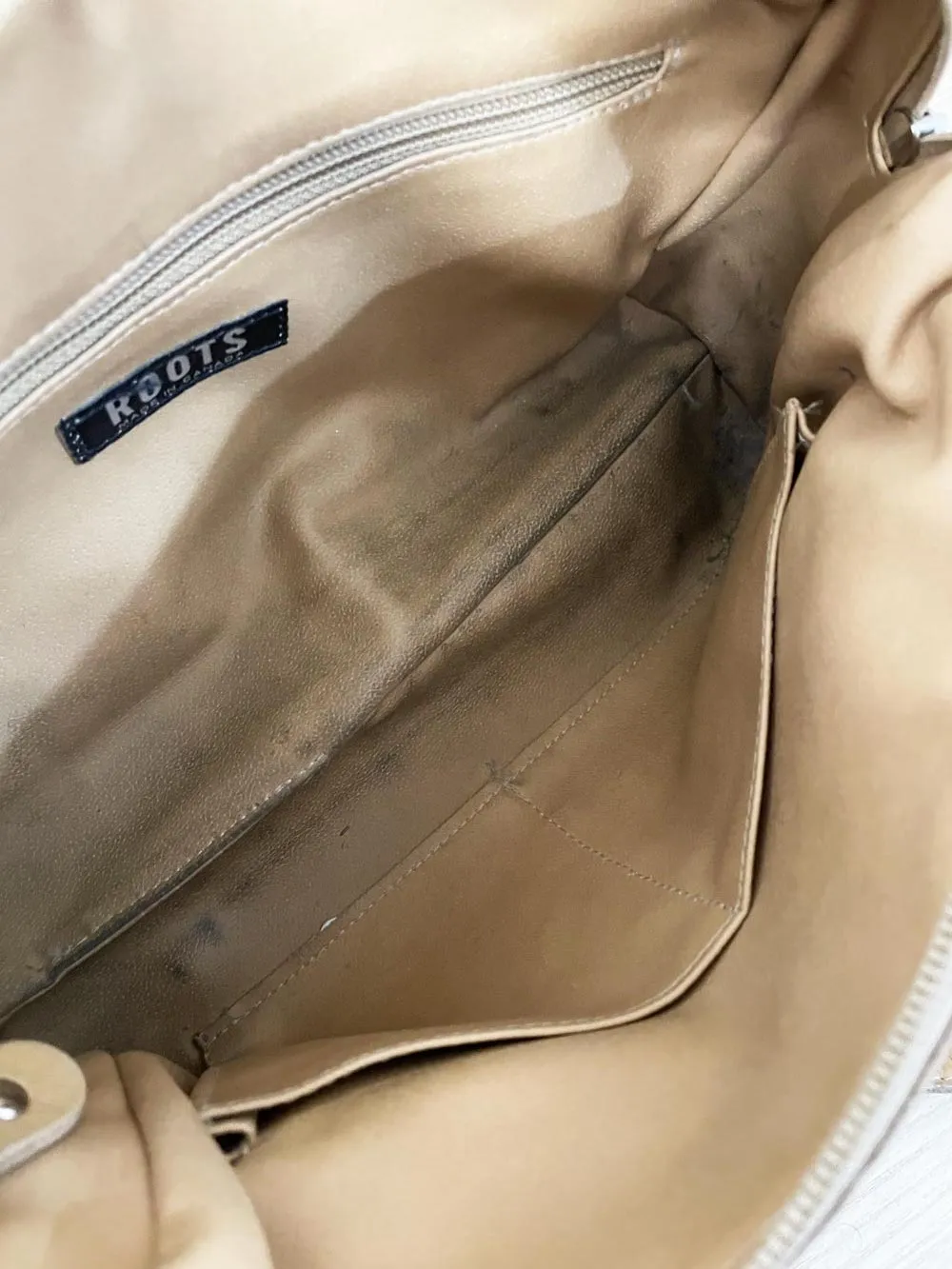 y2k roots pebbled leather mini shoulder bag sold by Good Market Thrift Store product image thumbnail 5