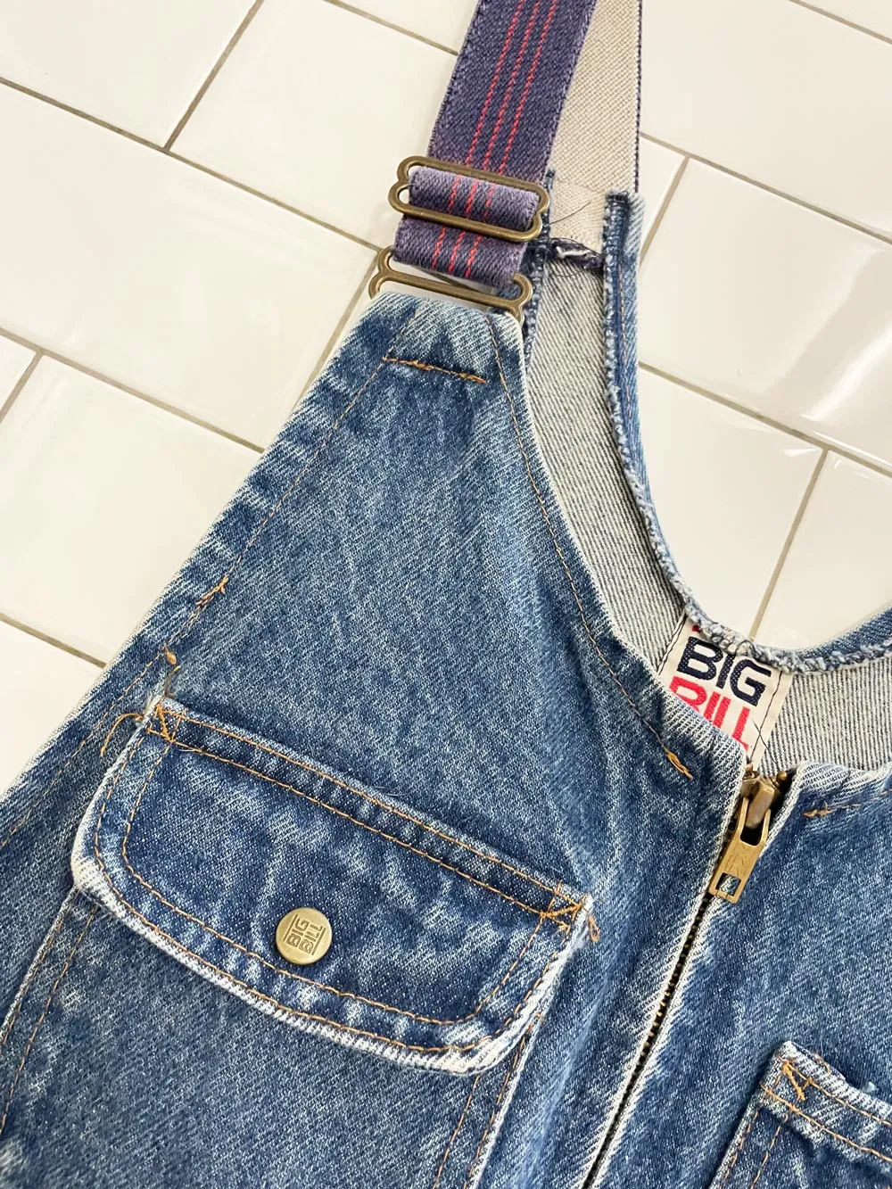 vintage big bill carpenter denim overalls sold by Good Market Thrift Store product image thumbnail 2