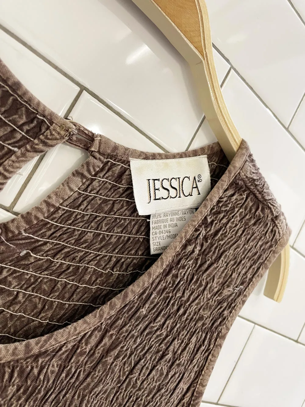 vintage 00s jessica smocked top midi dress sold by Good Market Thrift Store product image thumbnail 2