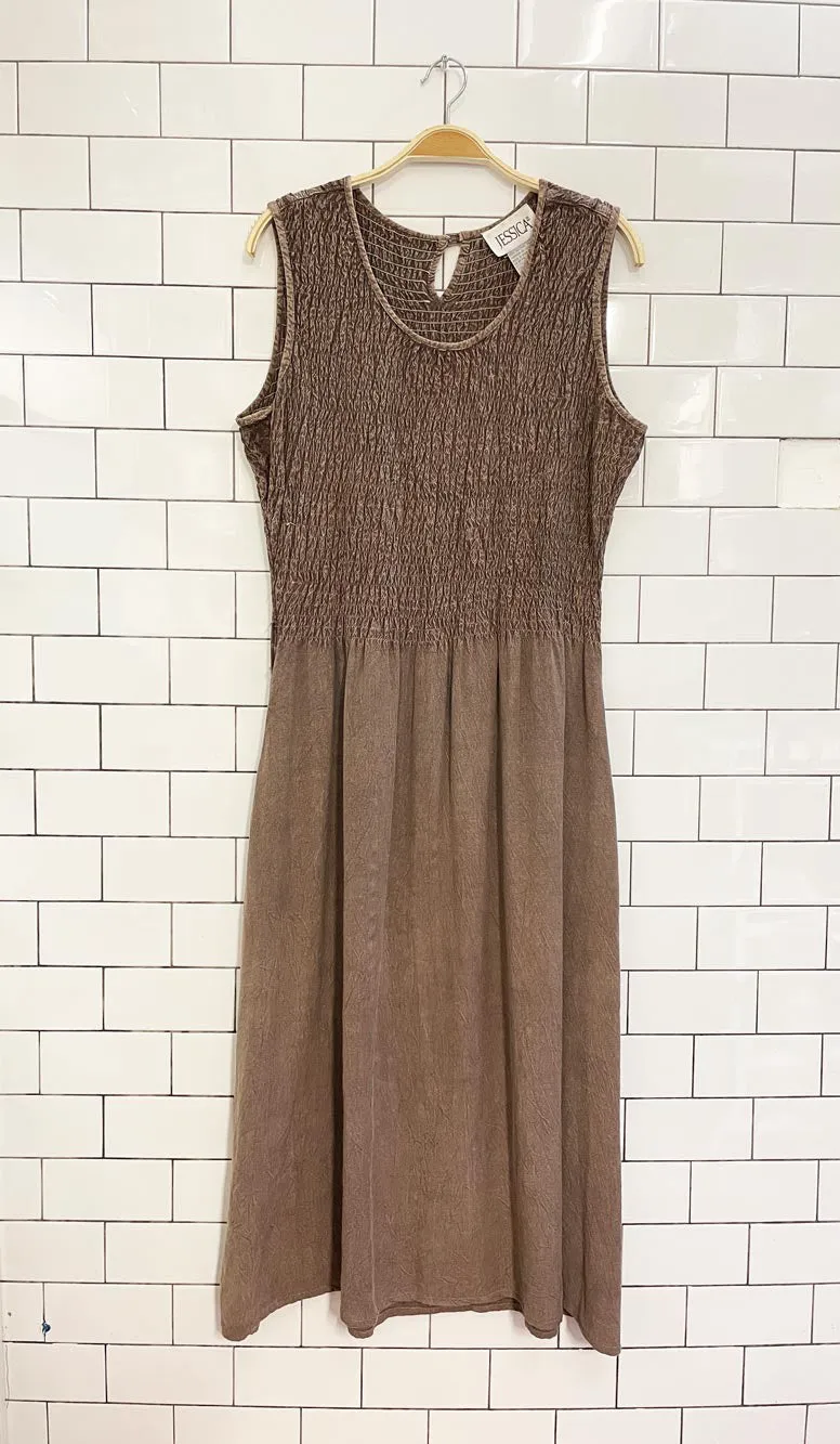 vintage 00s jessica smocked top midi dress sold by Good Market Thrift Store