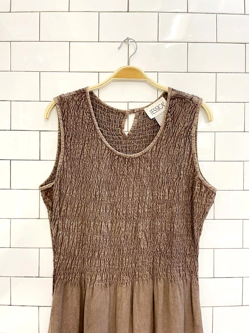 vintage 00s jessica smocked top midi dress sold by Good Market Thrift Store product image thumbnail 5