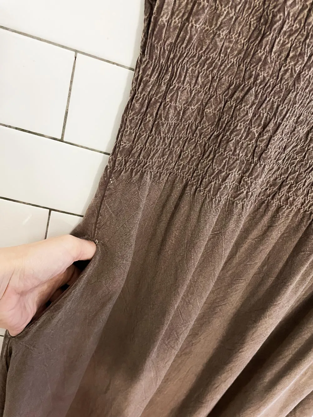 vintage 00s jessica smocked top midi dress sold by Good Market Thrift Store product image thumbnail 3