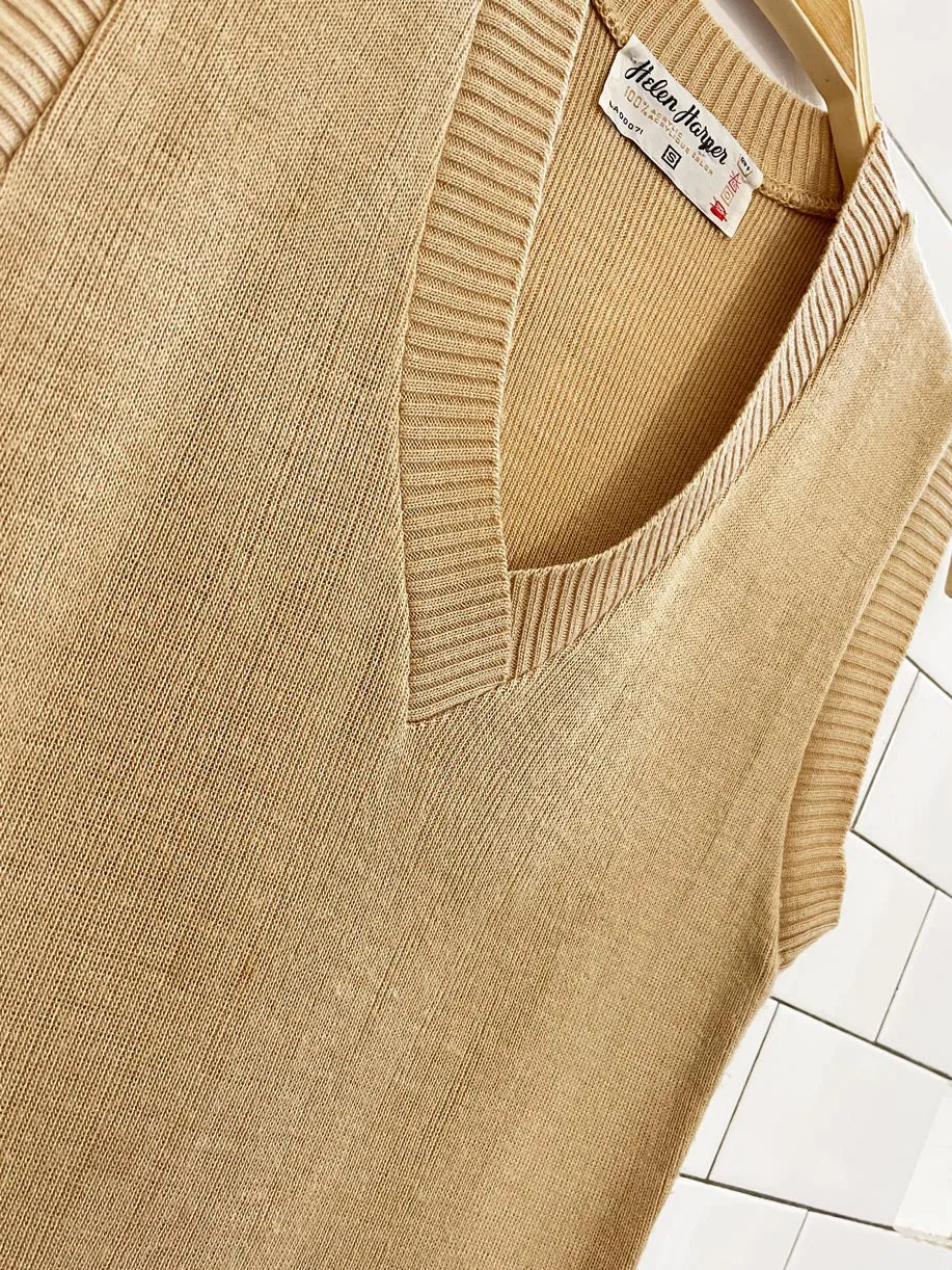 vintage helen harper tan knit vest sold by Good Market Thrift Store product image thumbnail 4