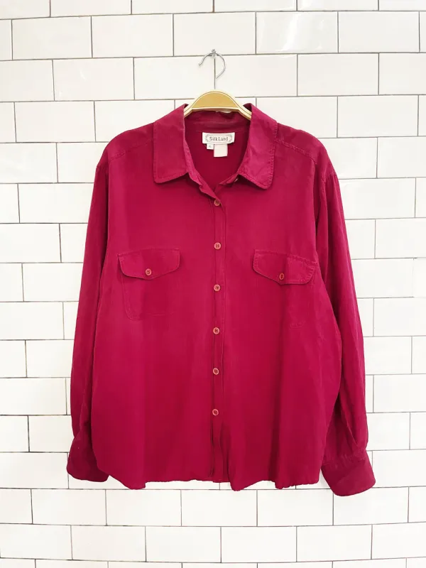 vintage 80s silk land 100% silk shirt sold by Good Market Thrift Store