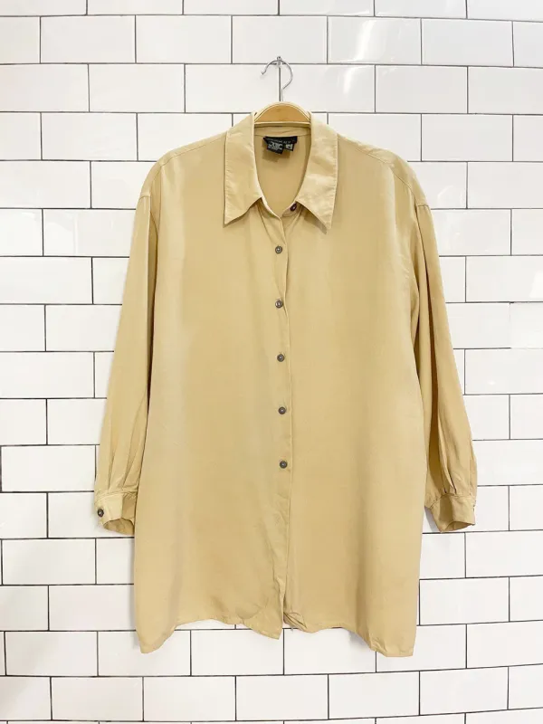 vintage 00s episode 100% silk minimal balloon sleeve shirt sold by Good Market Thrift Store