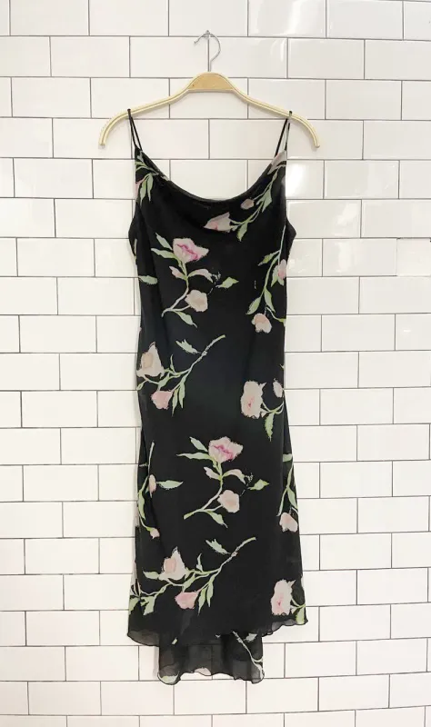 y2k fairweather cowl neck floral chiffon midi dress sold by Good Market Thrift Store