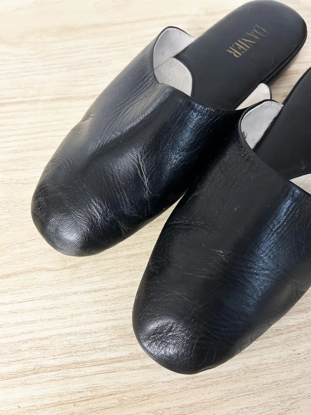 danier minimal leather slip on mules sold by Good Market Thrift Store product image thumbnail 3