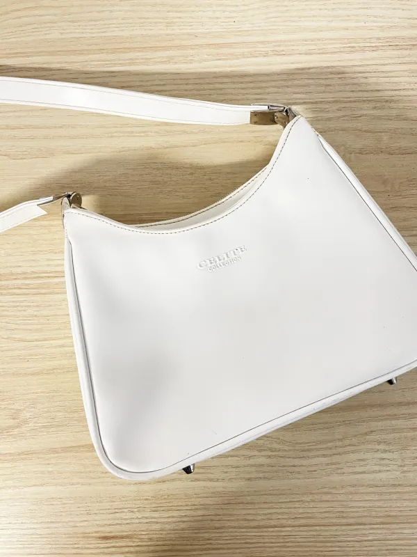 vintage celite col. faux leather structured shoulder bag sold by Good Market Thrift Store