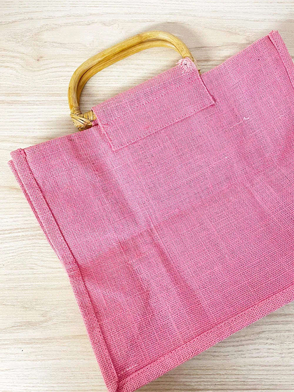 vintage 70s revlon bamboo handle woven tote sold by Good Market Thrift Store product image thumbnail 3