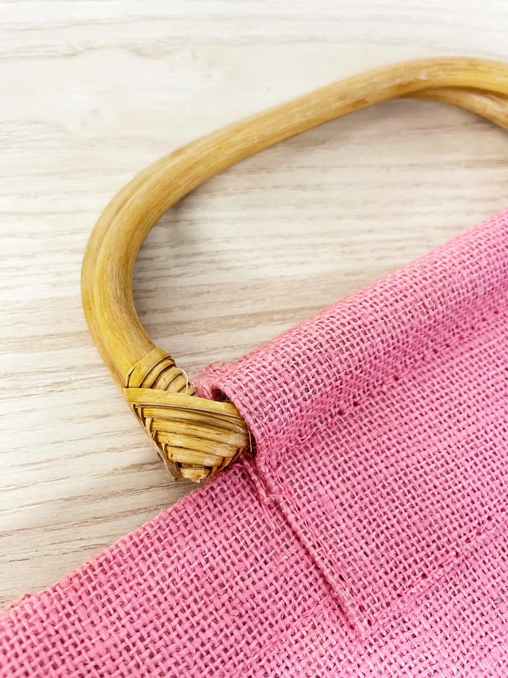 vintage 70s revlon bamboo handle woven tote sold by Good Market Thrift Store product image thumbnail 2