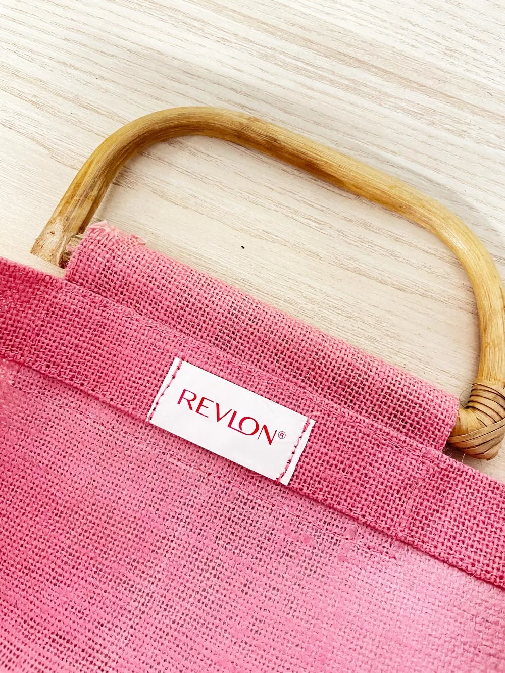 vintage 70s revlon bamboo handle woven tote sold by Good Market Thrift Store product image thumbnail 4