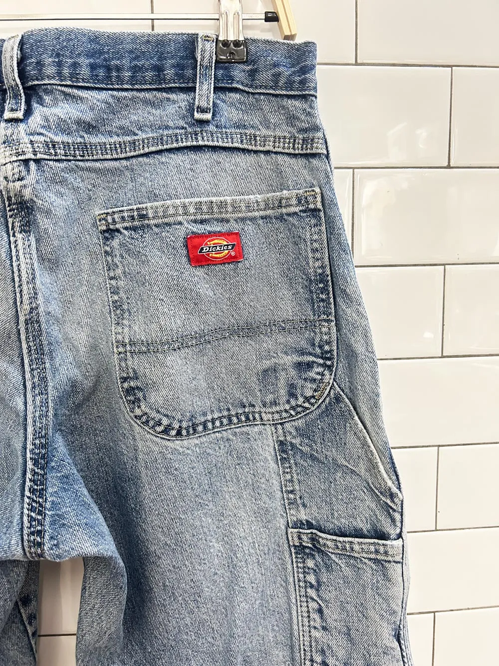 vintage dickies baggy leg carpenter jeans sold by Good Market Thrift Store product image thumbnail 5