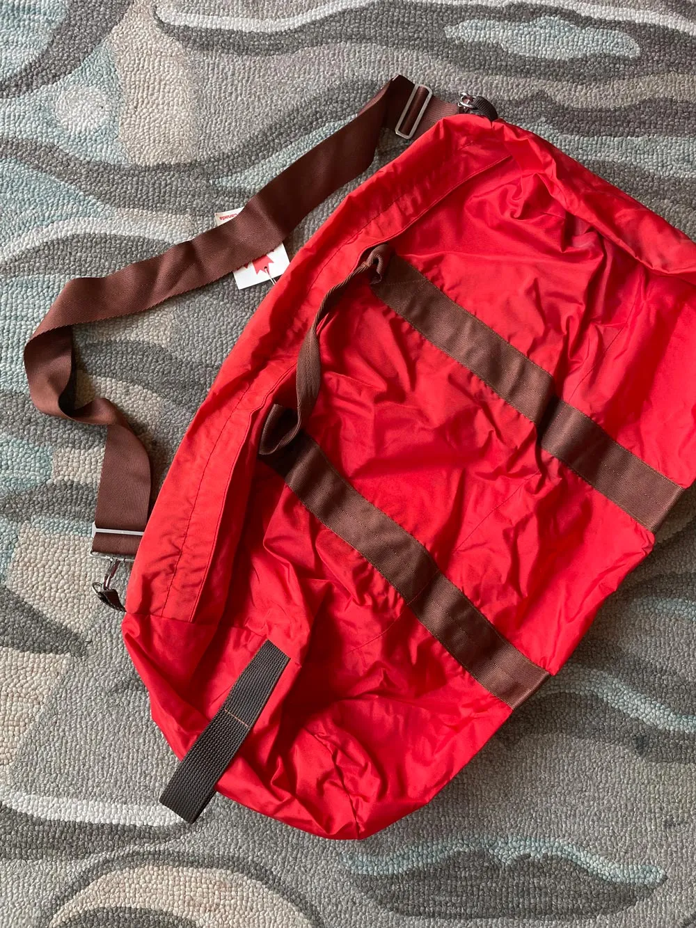 vintage camp trails red duffel bag sold by Good Market Thrift Store product image thumbnail 4