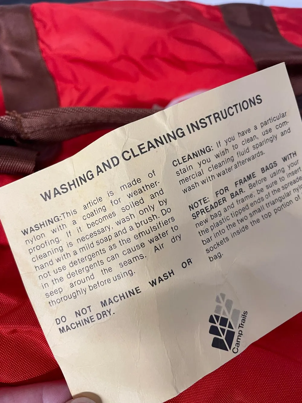 vintage camp trails red duffel bag sold by Good Market Thrift Store product image thumbnail 3