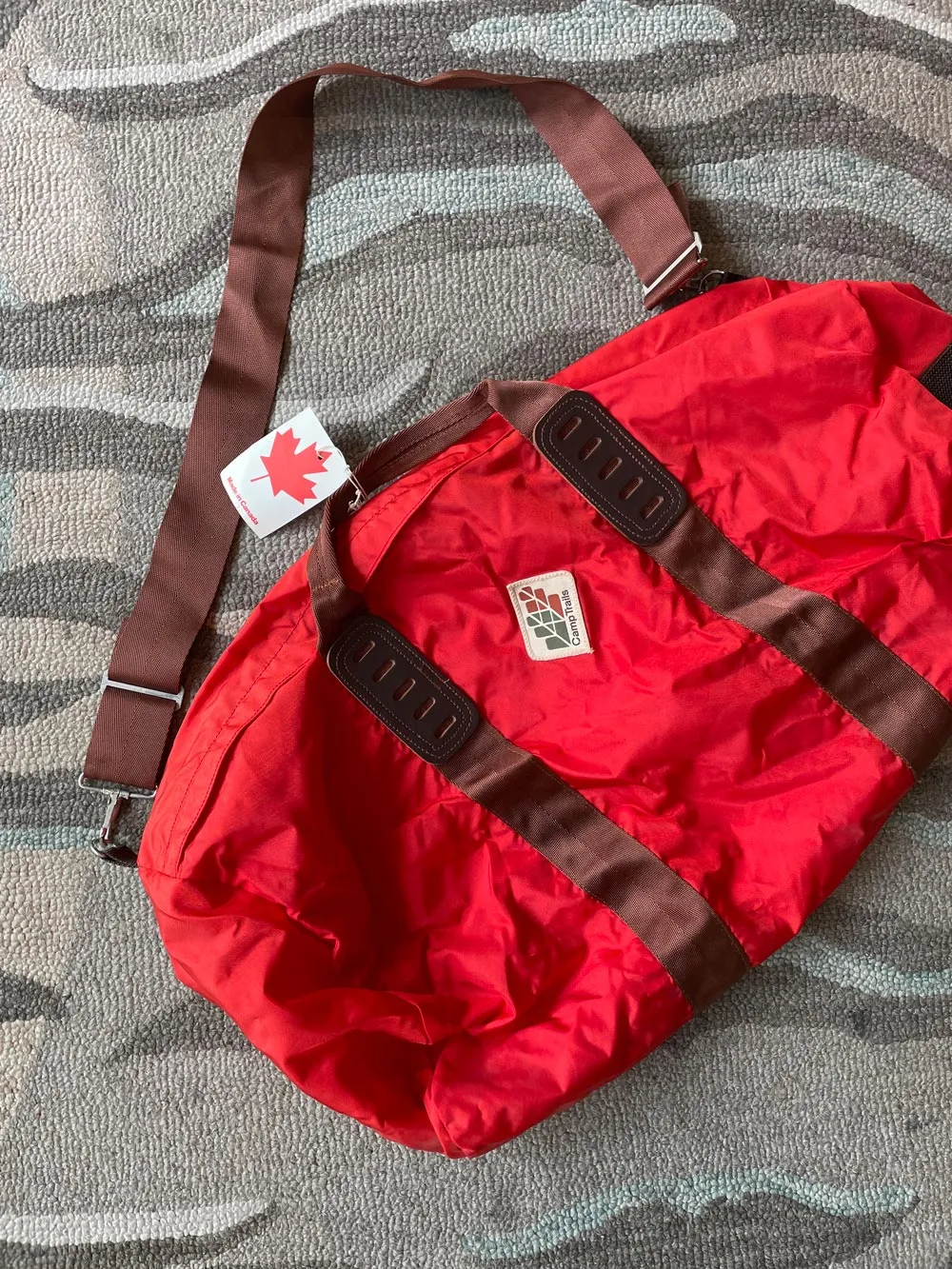 vintage camp trails red duffel bag sold by Good Market Thrift Store