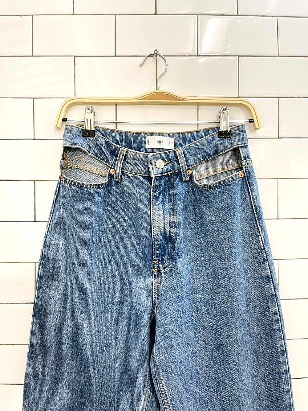 mango 2025 pocket cut out wide leg jeans sold by Good Market Thrift Store