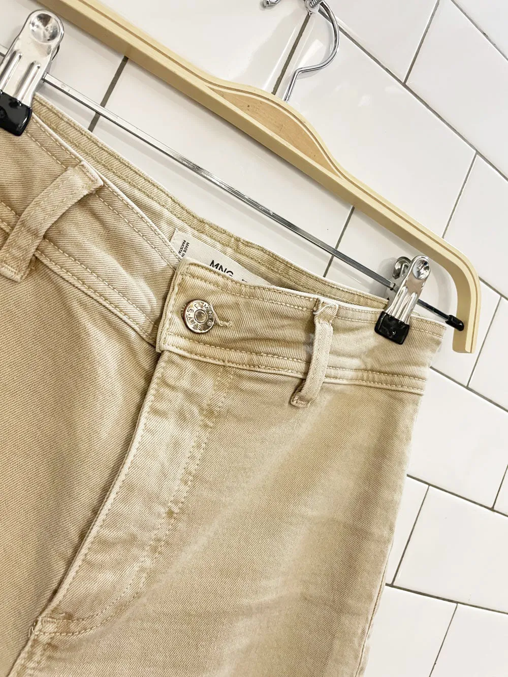 mango catherine high rise wide leg crop jeans sold by Good Market Thrift Store product image thumbnail 2