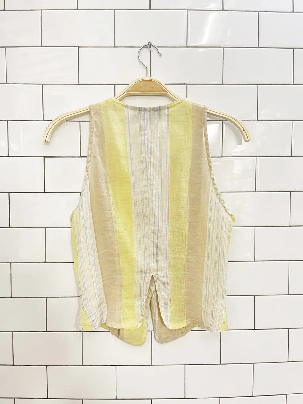 salaam linen stripe minimal vest top sold by Good Market Thrift Store product image thumbnail 4