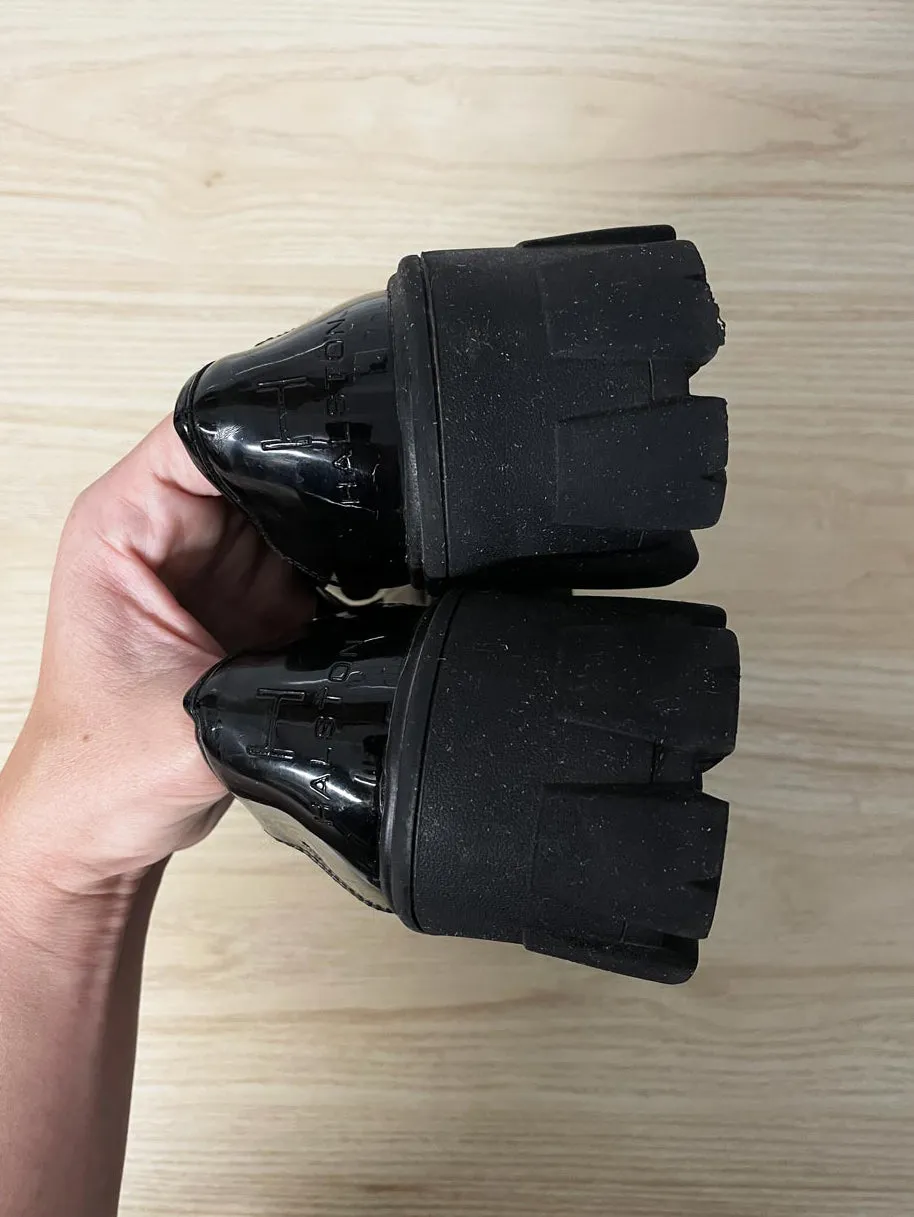 halston heritage donna patent chunky sole platform penny loafer sold by Good Market Thrift Store product image thumbnail 5