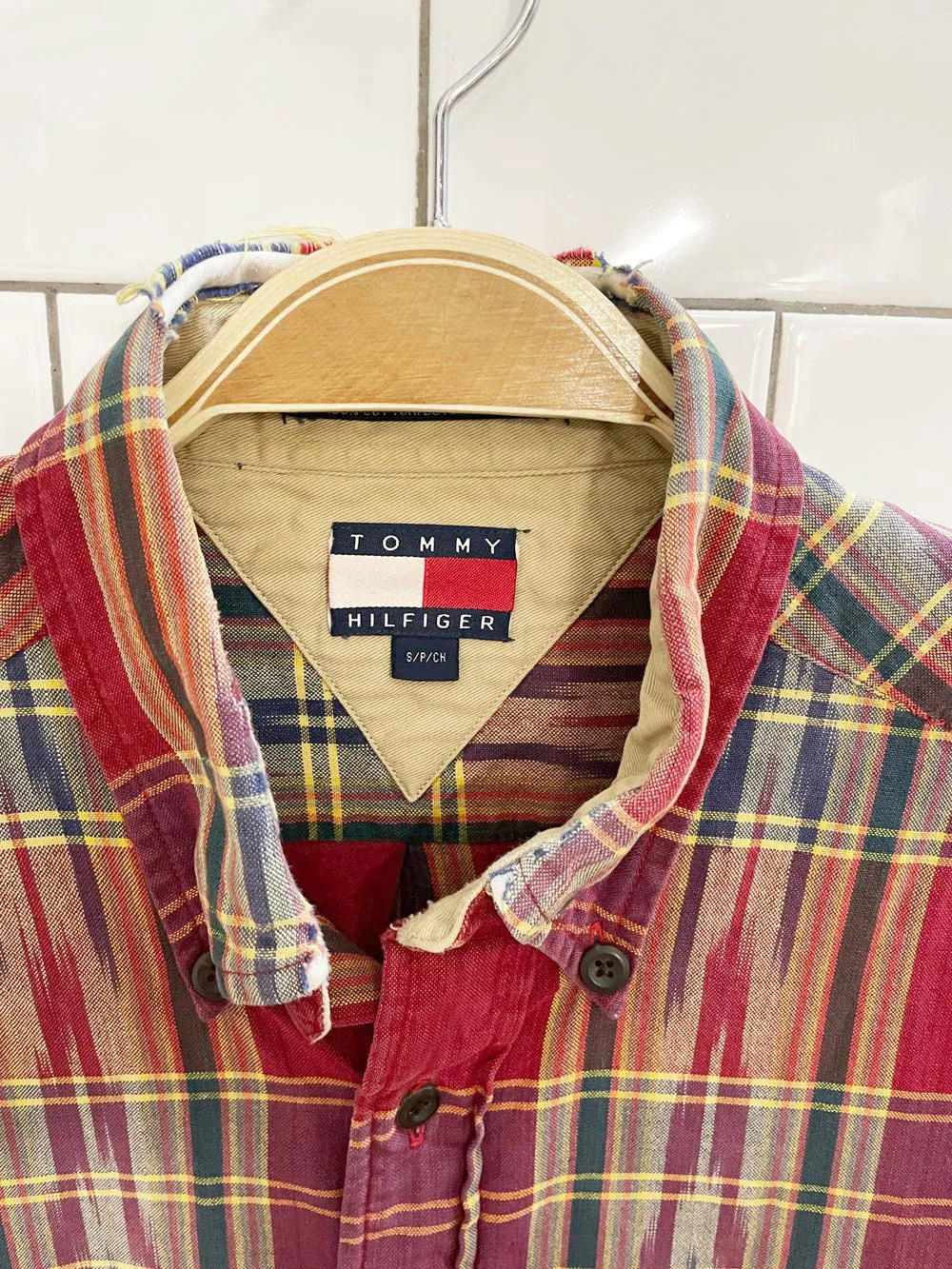 vintage tommy hilfiger southwestern plaid shirt sold by Good Market Thrift Store product image thumbnail 3