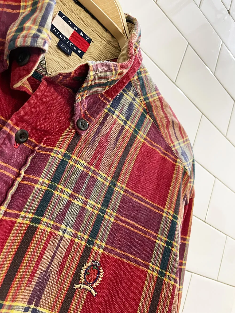 vintage tommy hilfiger southwestern plaid shirt sold by Good Market Thrift Store product image thumbnail 2