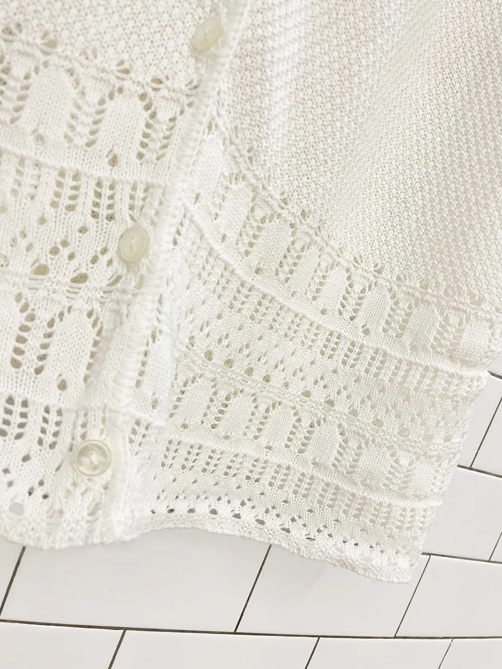 vintage 00s penmans pointelle hem knit cardigan top sold by Good Market Thrift Store product image thumbnail 2