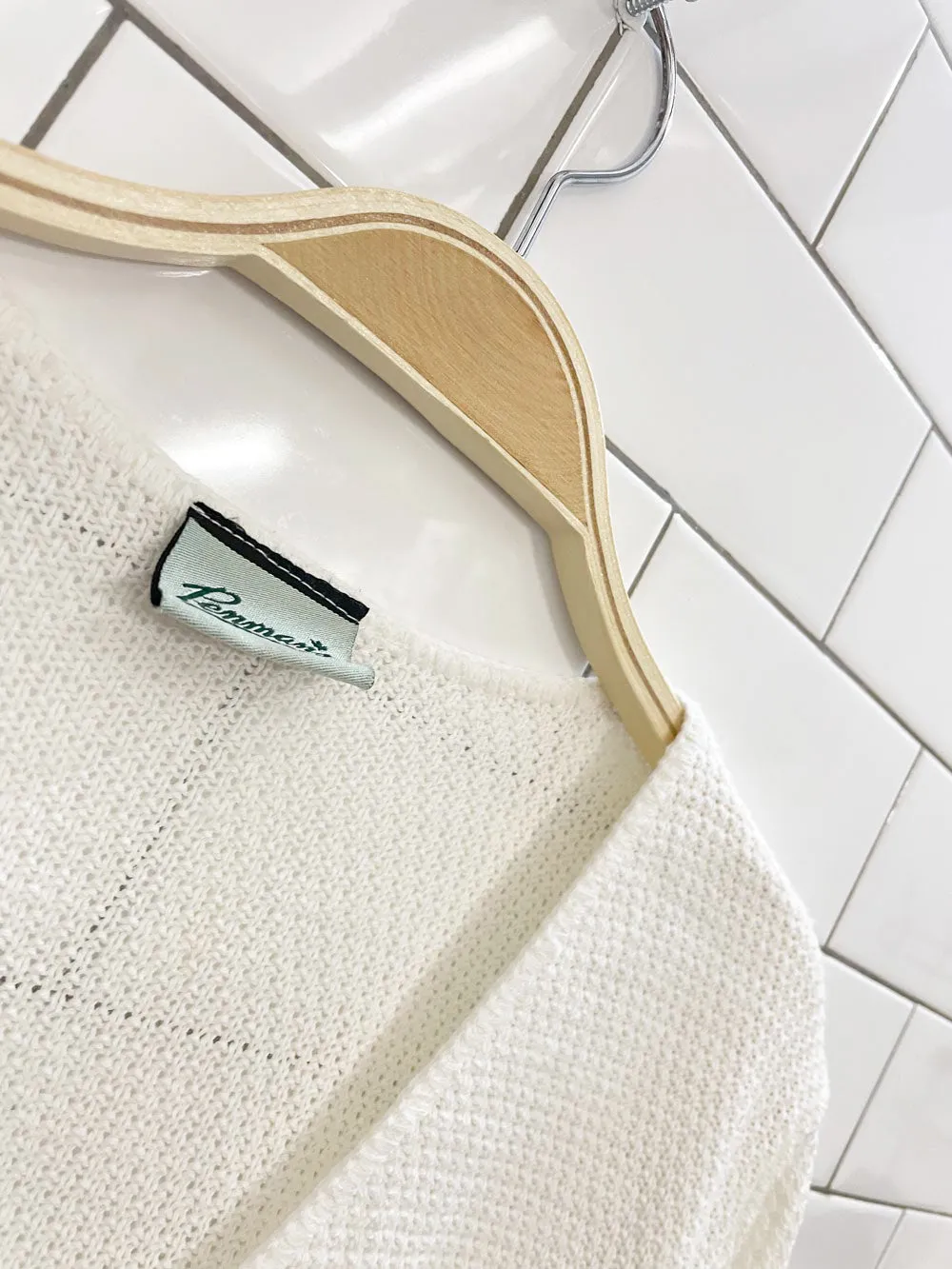 vintage 00s penmans pointelle hem knit cardigan top sold by Good Market Thrift Store product image thumbnail 3