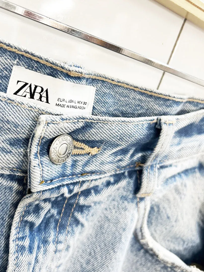 zara front slit light denim midi skirt sold by Good Market Thrift Store product image thumbnail 2