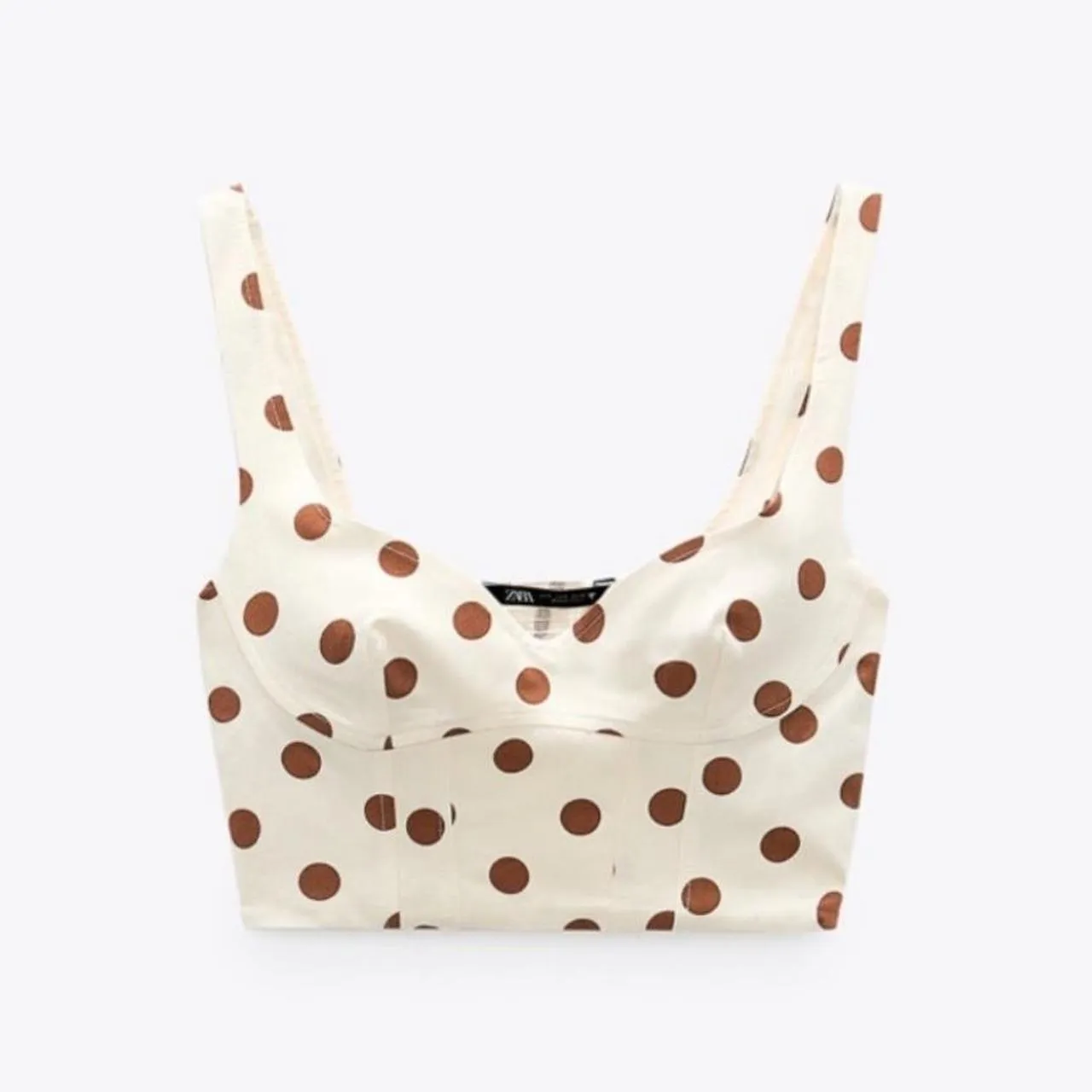 nwt zara polka dot bustier crop top sold by Good Market Thrift Store product image thumbnail 2