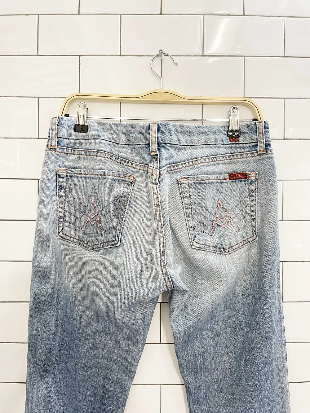 y2k 7 for all mankind A pocket low rise flare leg jeans sold by Good Market Thrift Store
