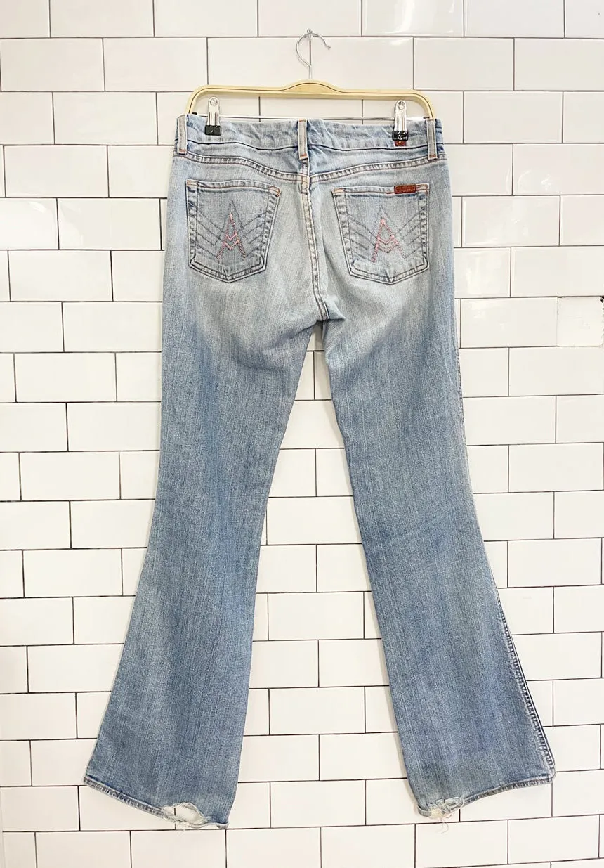 y2k 7 for all mankind A pocket low rise flare leg jeans sold by Good Market Thrift Store product image thumbnail 4