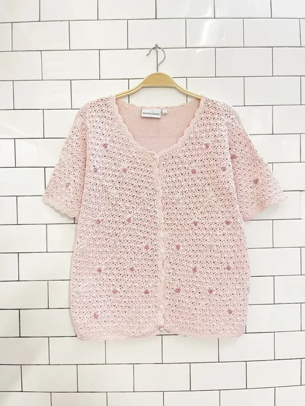 vintage 00s premier col. floral knit cardigan top sold by Good Market Thrift Store