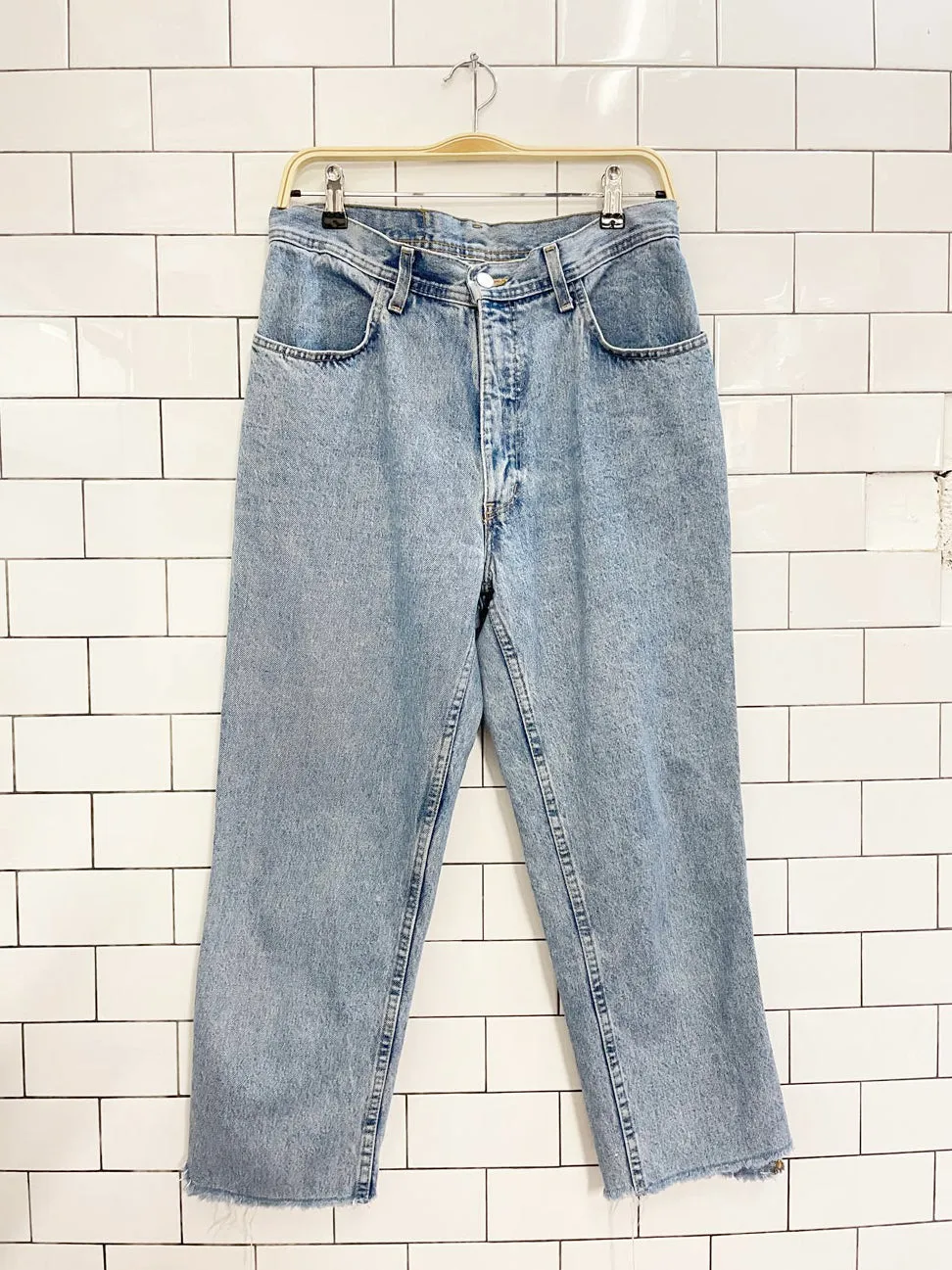 vintage 90s santana high rise straight crop jeans | parasuco sold by Good Market Thrift Store