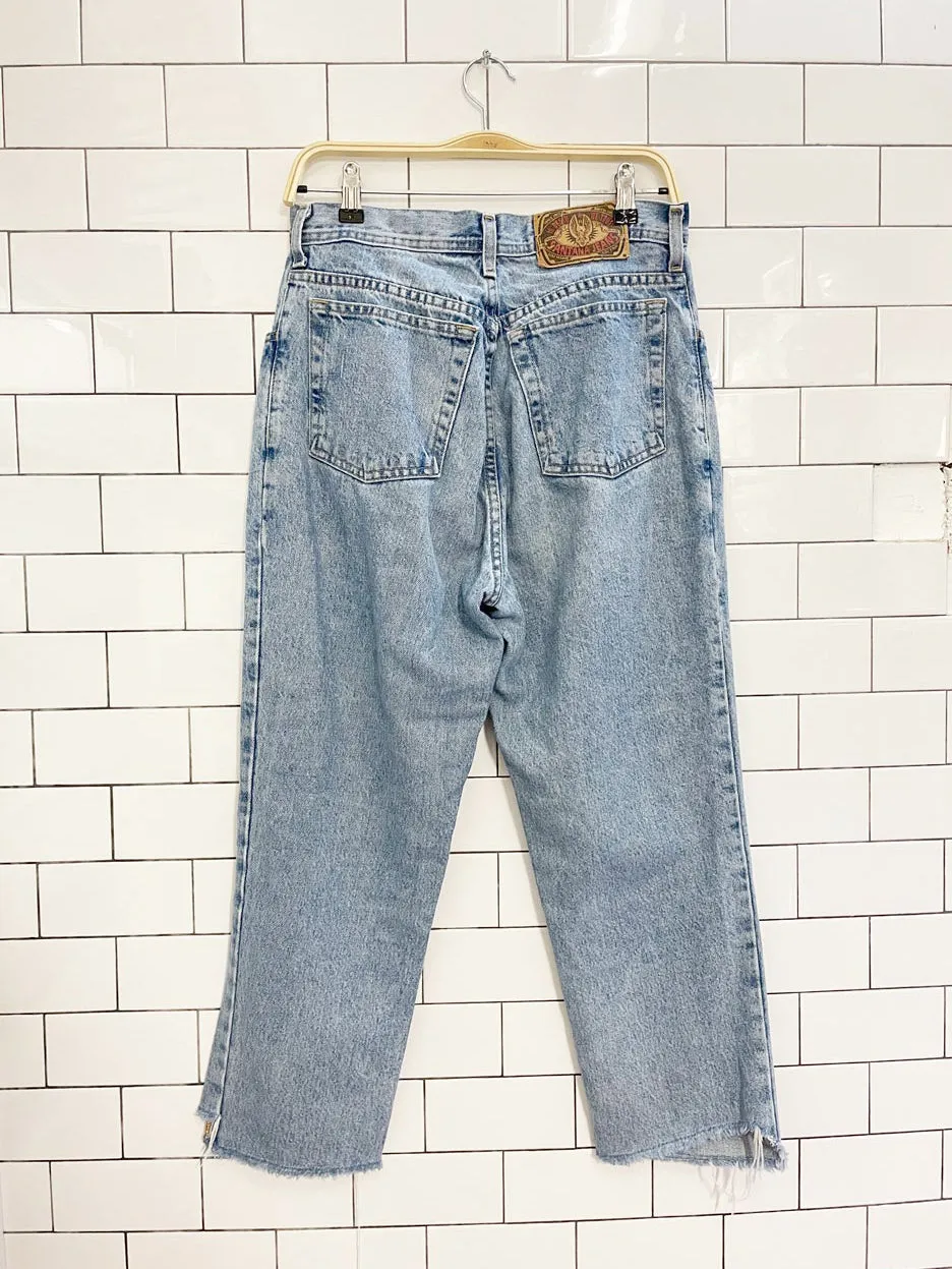 vintage 90s santana high rise straight crop jeans | parasuco sold by Good Market Thrift Store product image thumbnail 4