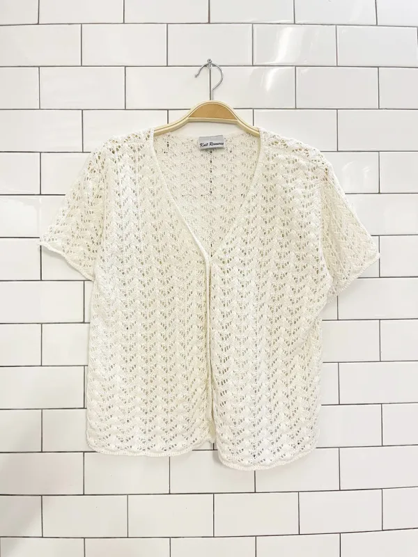 vintage 00s knit resource crochet knit cardigan top sold by Good Market Thrift Store