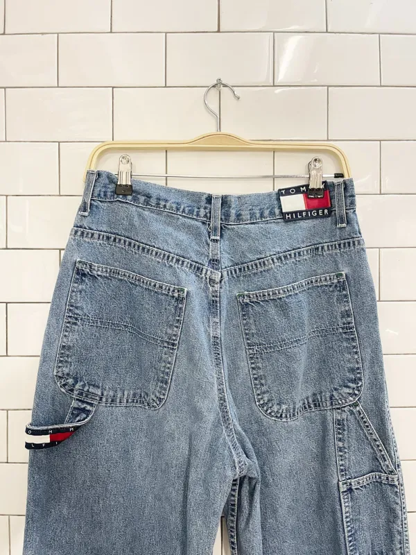 vintage 90s tommy hilfiger baggy carpenter jeans | made in Canada sold by Good Market Thrift Store