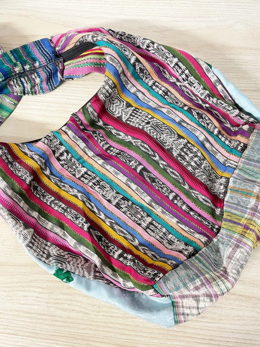 boho embroidered woven crossbody sling bag sold by Good Market Thrift Store product image thumbnail 3