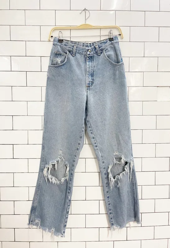vintage 90s legendary gold ripped jeans sold by Good Market Thrift Store