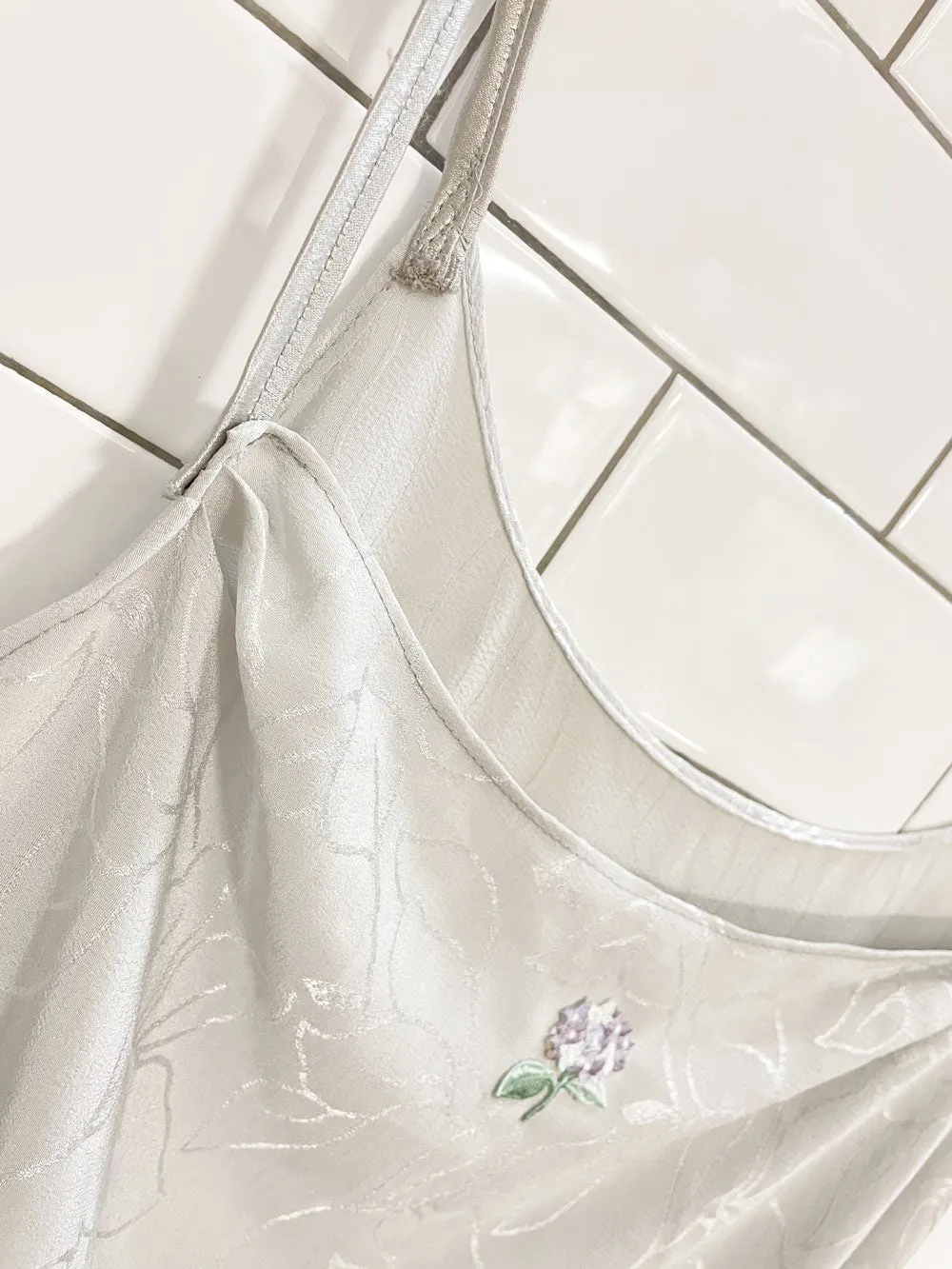 rework x vintage satin floral print maxi slip dress sold by Good Market Thrift Store product image thumbnail 2