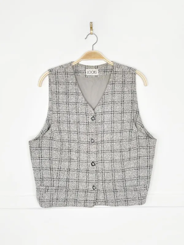 vintage 90s looks windowpane woven vest top sold by Good Market Thrift Store