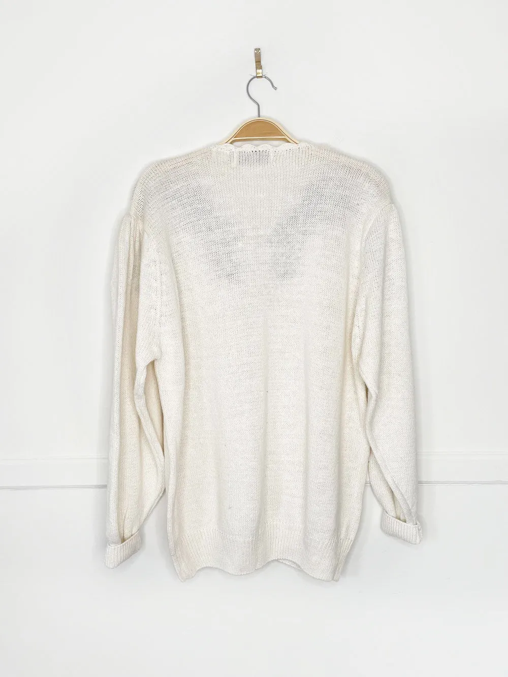 vintage 90s barbara sue flower embroidered knit cardigan sold by Good Market Thrift Store product image thumbnail 4