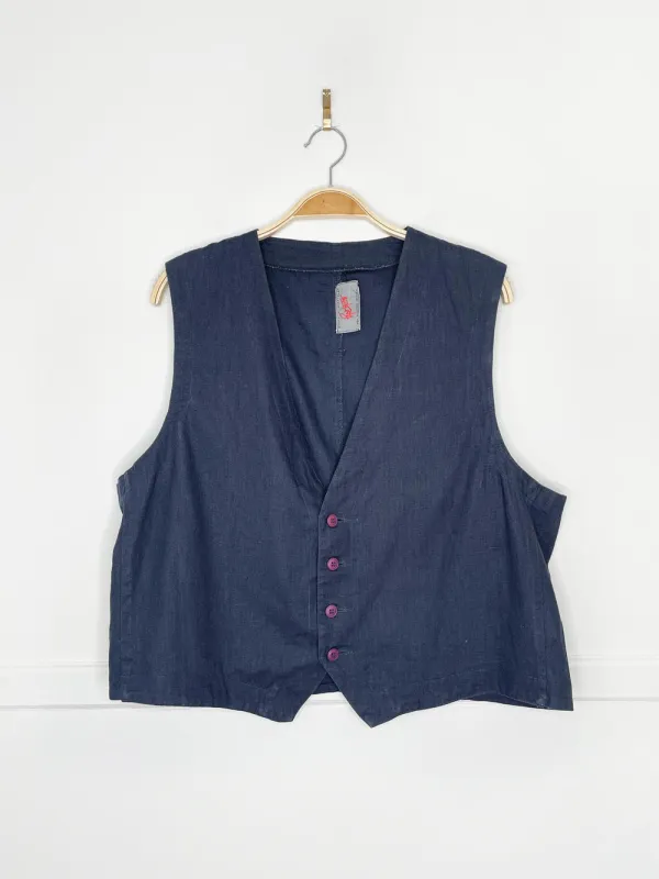 vintage 90s panchetti ramie-blend vest sold by Good Market Thrift Store