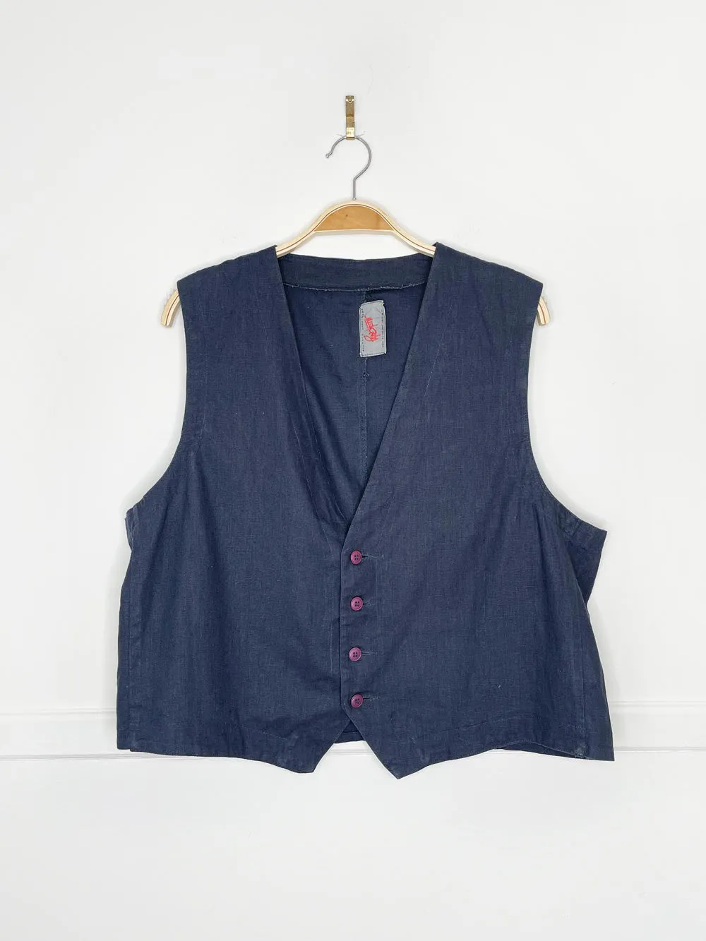 vintage 90s panchetti ramie-blend vest sold by Good Market Thrift Store