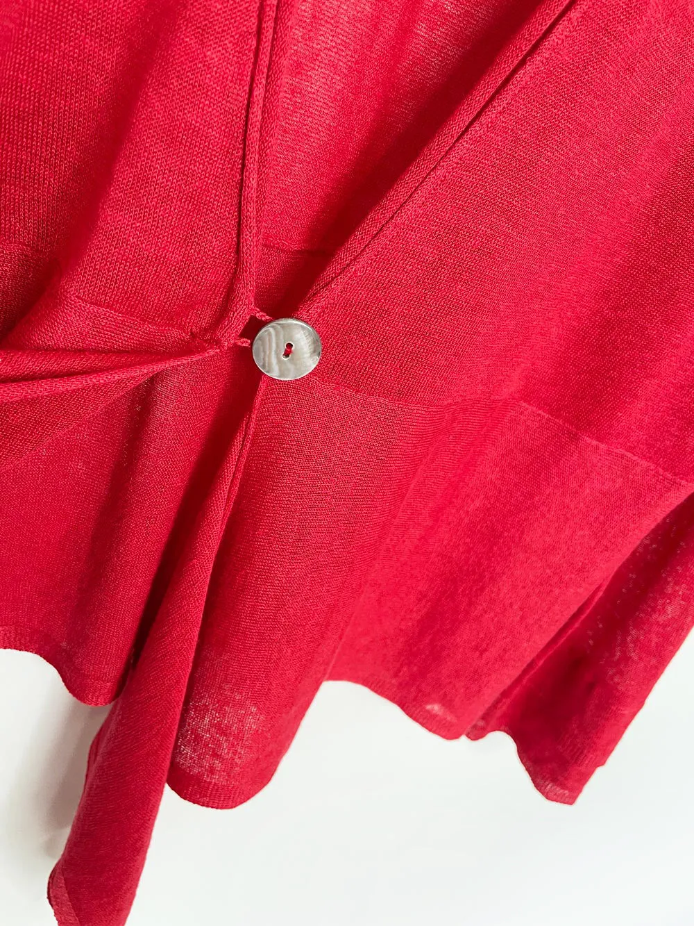 vintage 00s east linen-blend single button knit cardigan sold by Good Market Thrift Store product image thumbnail 2