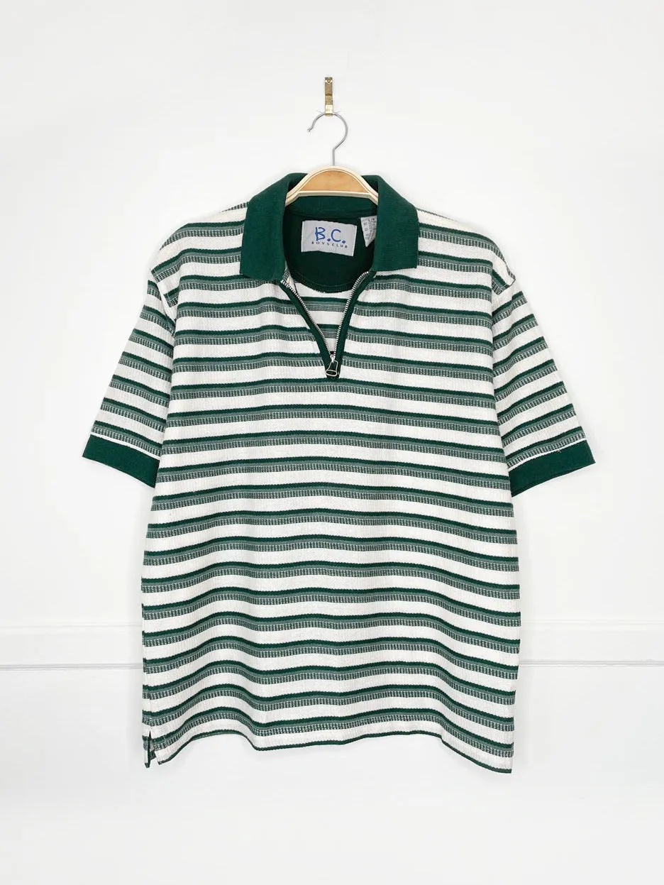 vintage 90s boys club 1/4 zip striped polo sold by Good Market Thrift Store