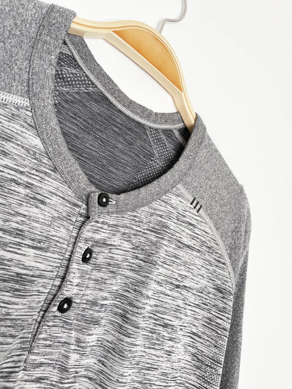 lululemon metal tech vent long sleeve henley sold by Good Market Thrift Store product image thumbnail 2