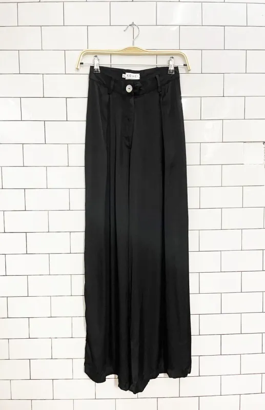 maison kohei pleated satin wide leg pants sold by Good Market Thrift Store