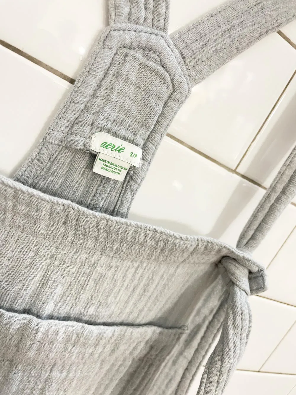 aerie gauze cotton lounge overalls sold by Good Market Thrift Store product image thumbnail 2