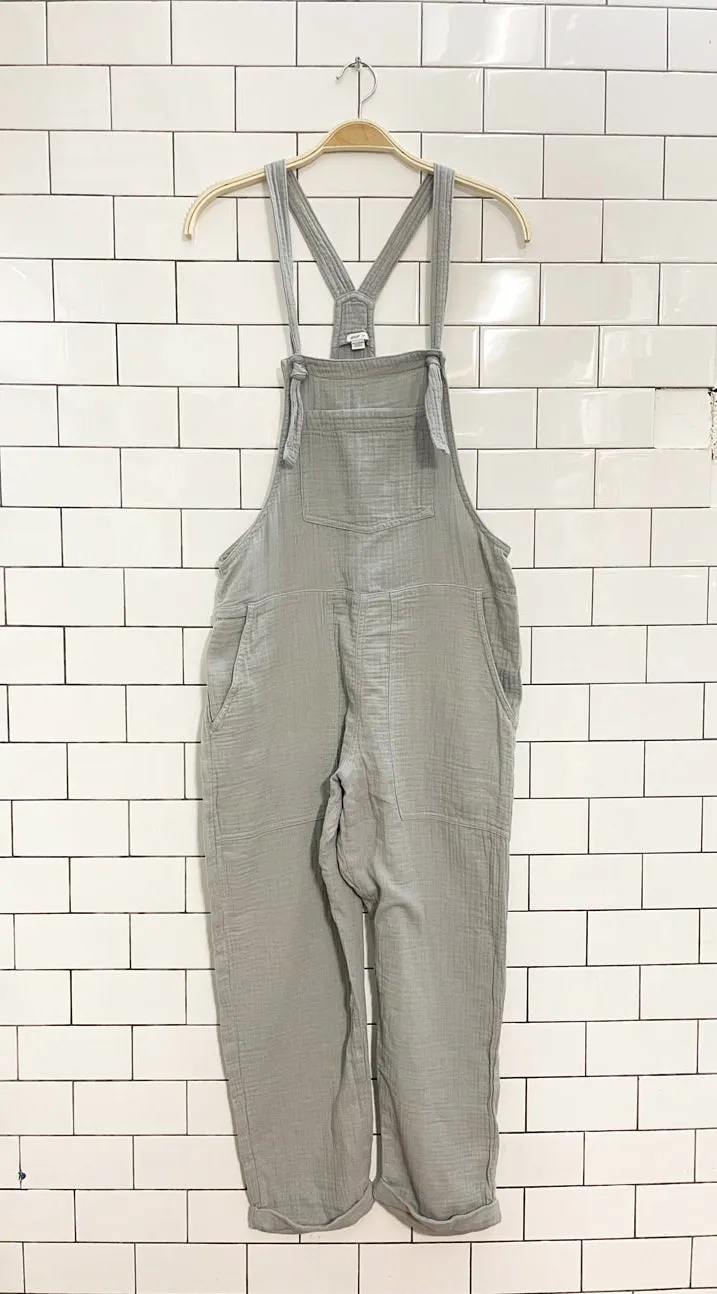 aerie gauze cotton lounge overalls sold by Good Market Thrift Store product image thumbnail 3