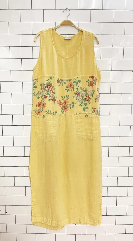 vintage 90s breezy mode usa linen maxi dress sold by Good Market Thrift Store